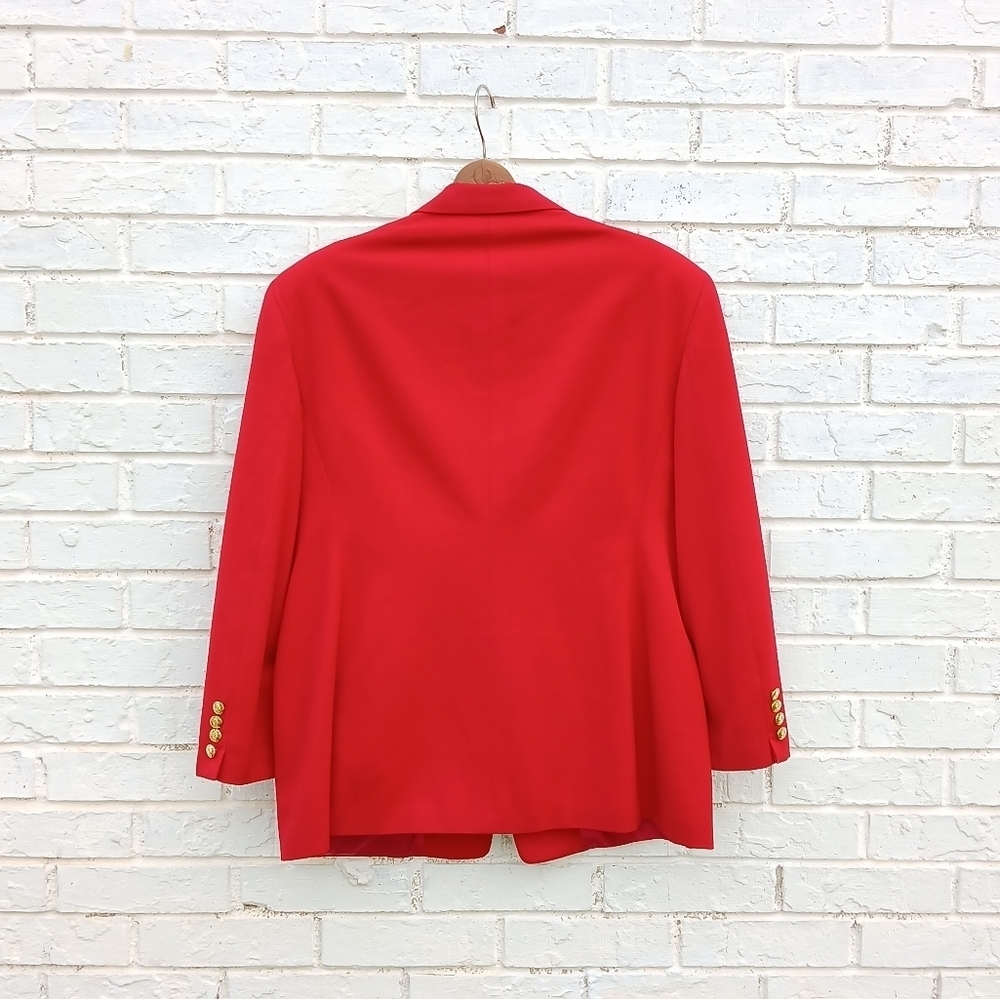 Vintage Austin Reed Blazer Red USA Gold Buttons - Picture 6 of 6